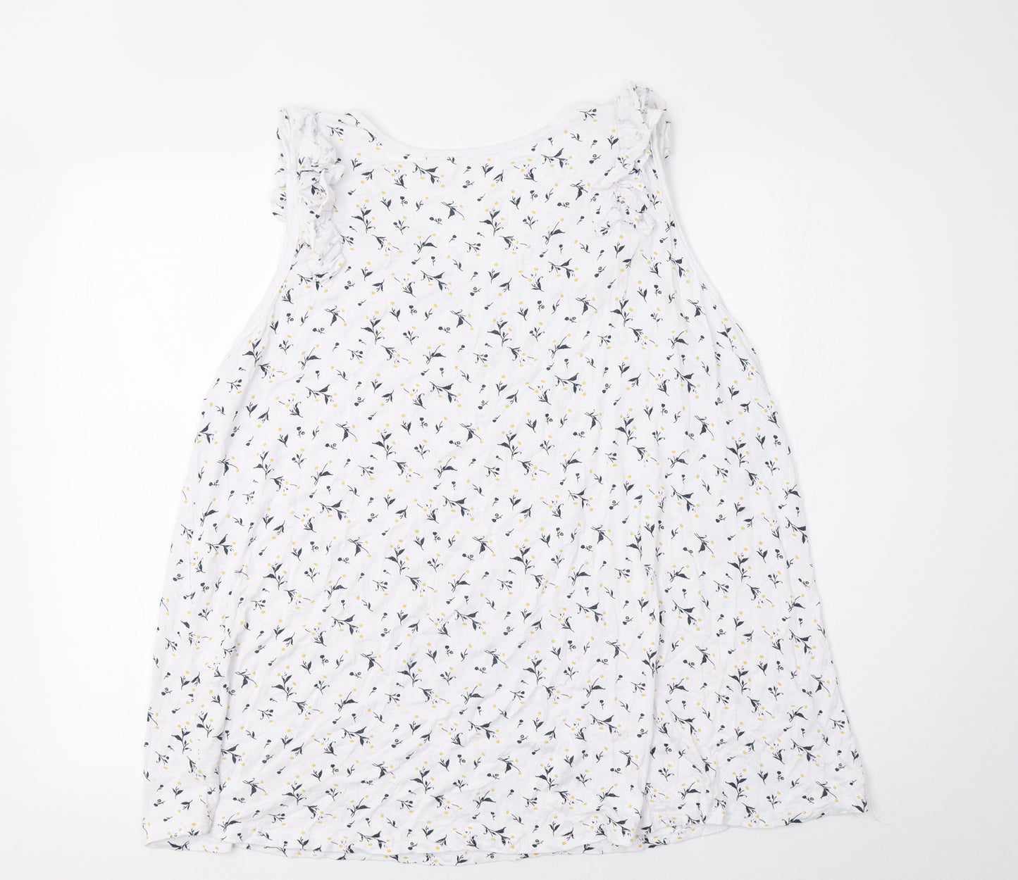 Preworn Womens White Animal Print  Basic Tank Size L
