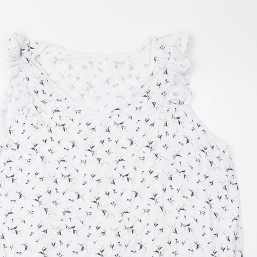 Preworn Womens White Animal Print  Basic Tank Size L