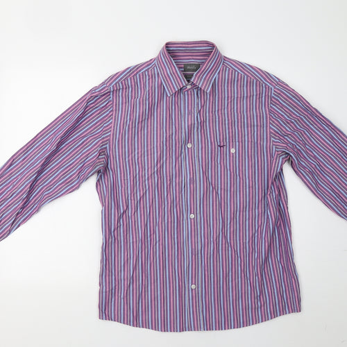 Wolsey Mens Purple Striped   Button-Up Size M