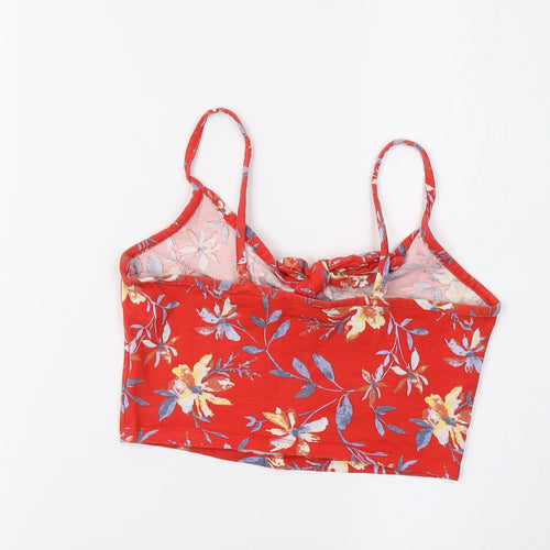 Primark Womens Red Floral  Cropped Tank Size 8