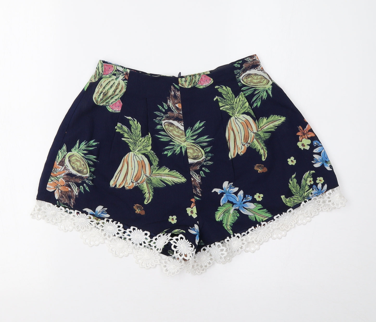 Love & Other Things Womens Blue Floral  Bermuda Shorts Size XS