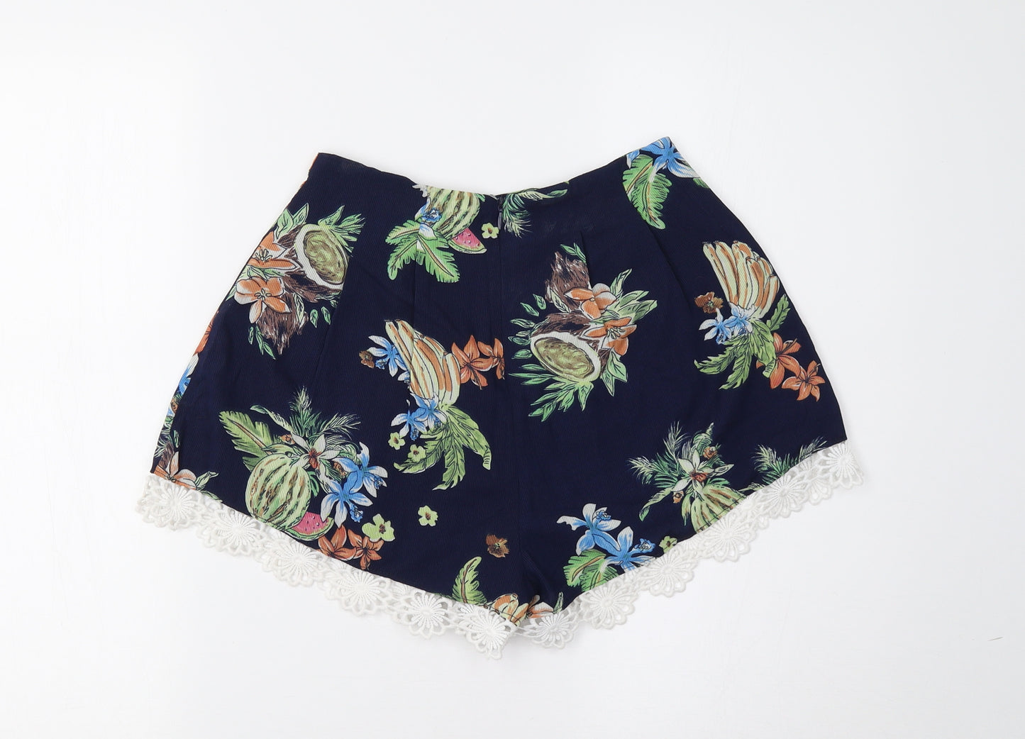 Love & Other Things Womens Blue Floral  Bermuda Shorts Size XS