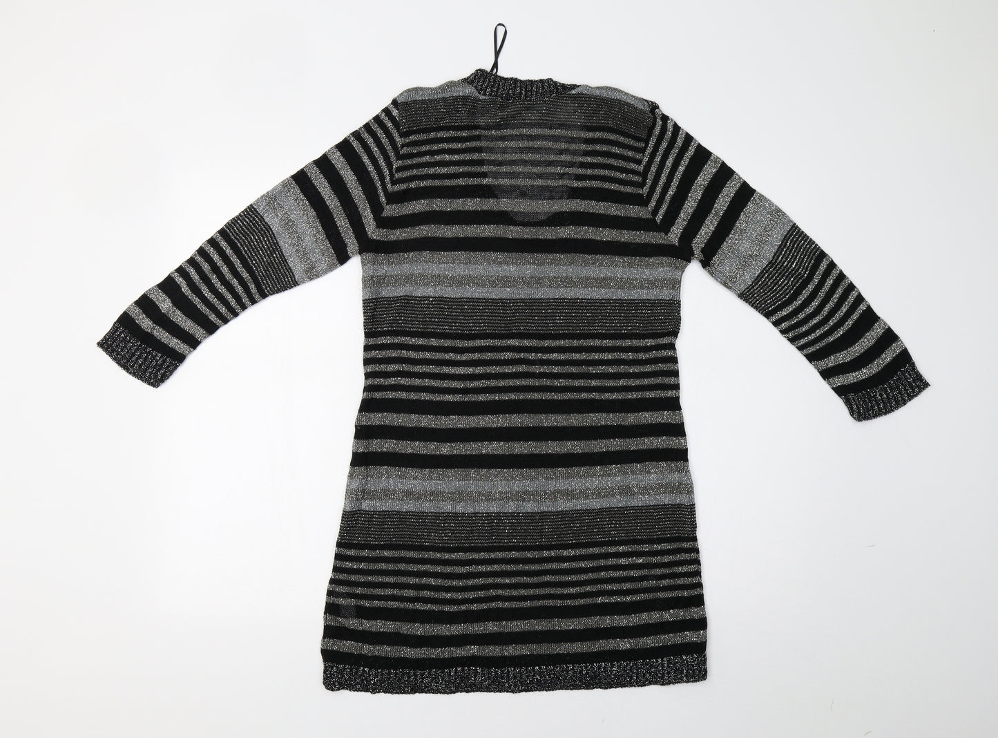 M&Co Womens Grey Striped  Jumper Dress  Size M