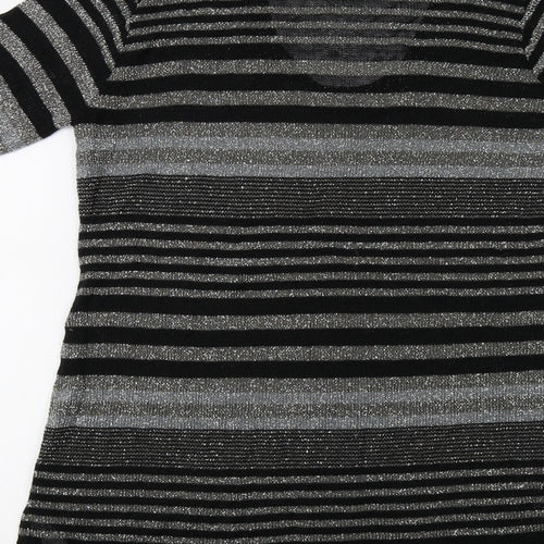 M&Co Womens Grey Striped  Jumper Dress  Size M