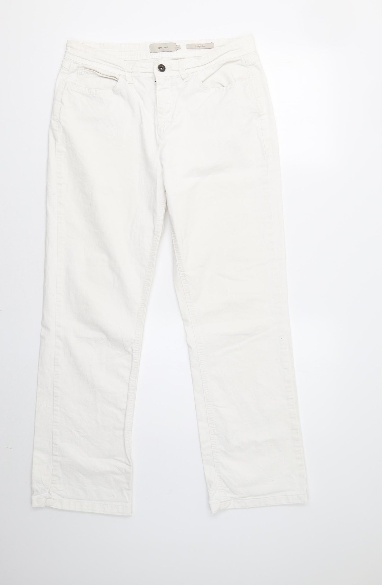 John Lewis Womens White   Trousers  Size 14 L29 in