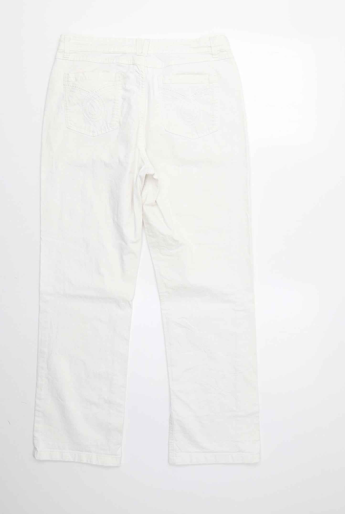 John Lewis Womens White   Trousers  Size 14 L29 in