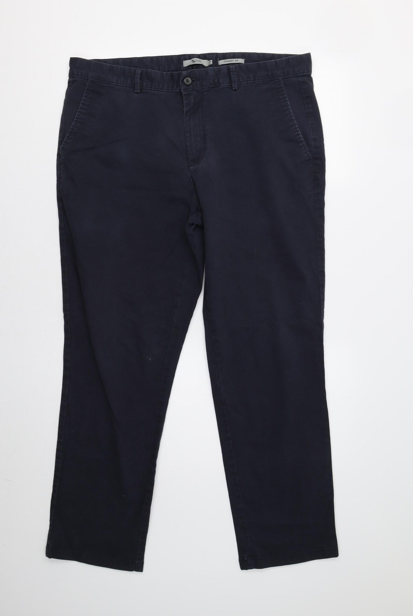 TU Mens Blue   Chino Trousers Size 38 L32 in