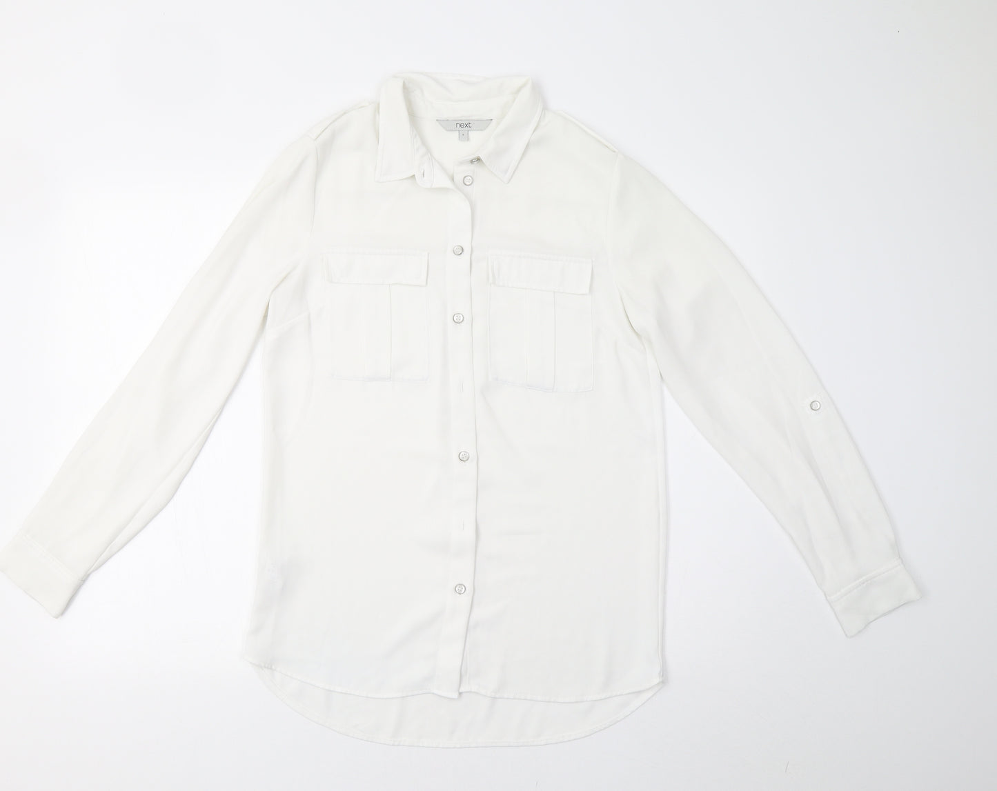 NEXT Womens White   Basic Button-Up Size 6