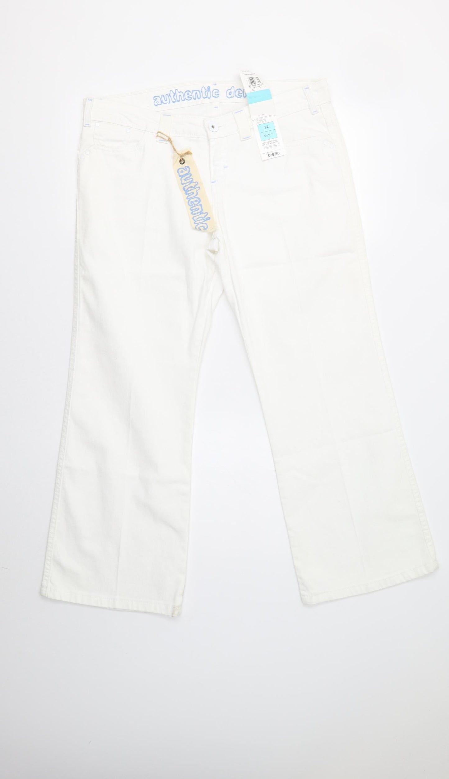 M&S Womens White   Bootcut Jeans Size 14 L27 in - Embellished Pockets