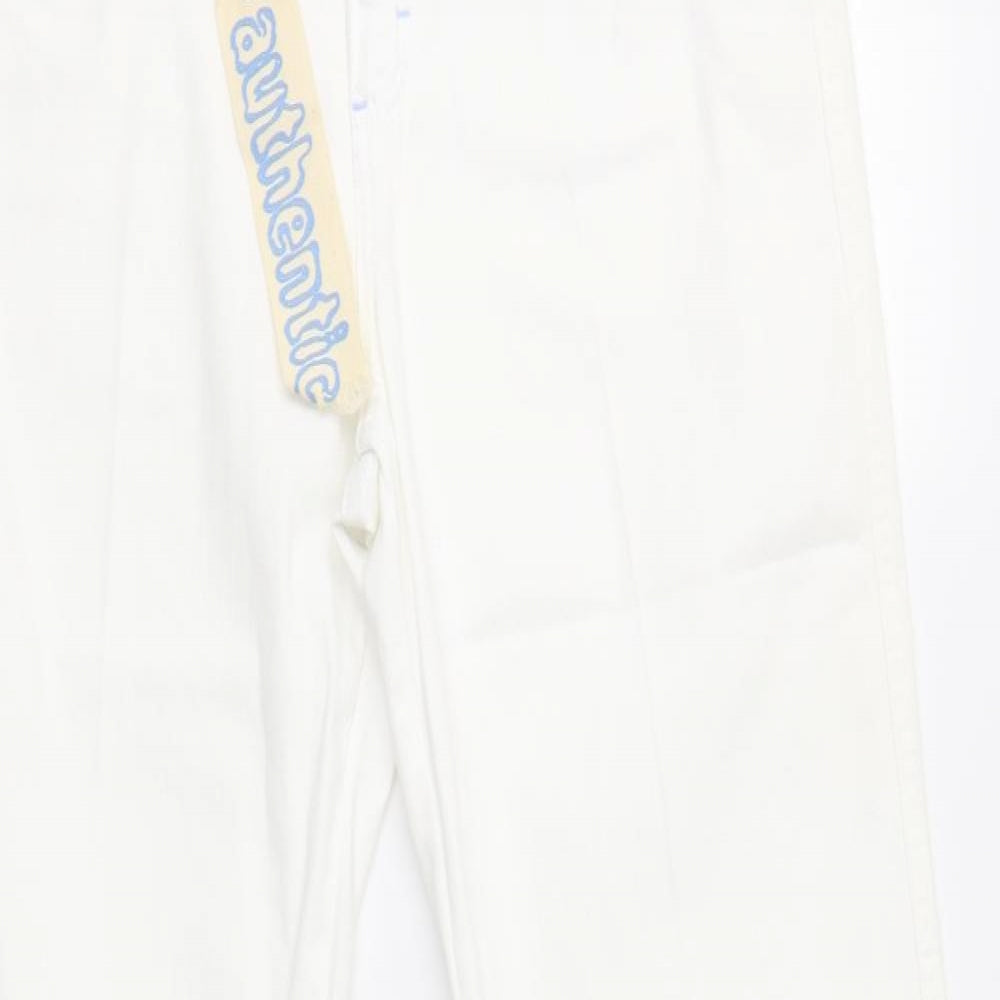 M&S Womens White   Bootcut Jeans Size 14 L27 in - Embellished Pockets