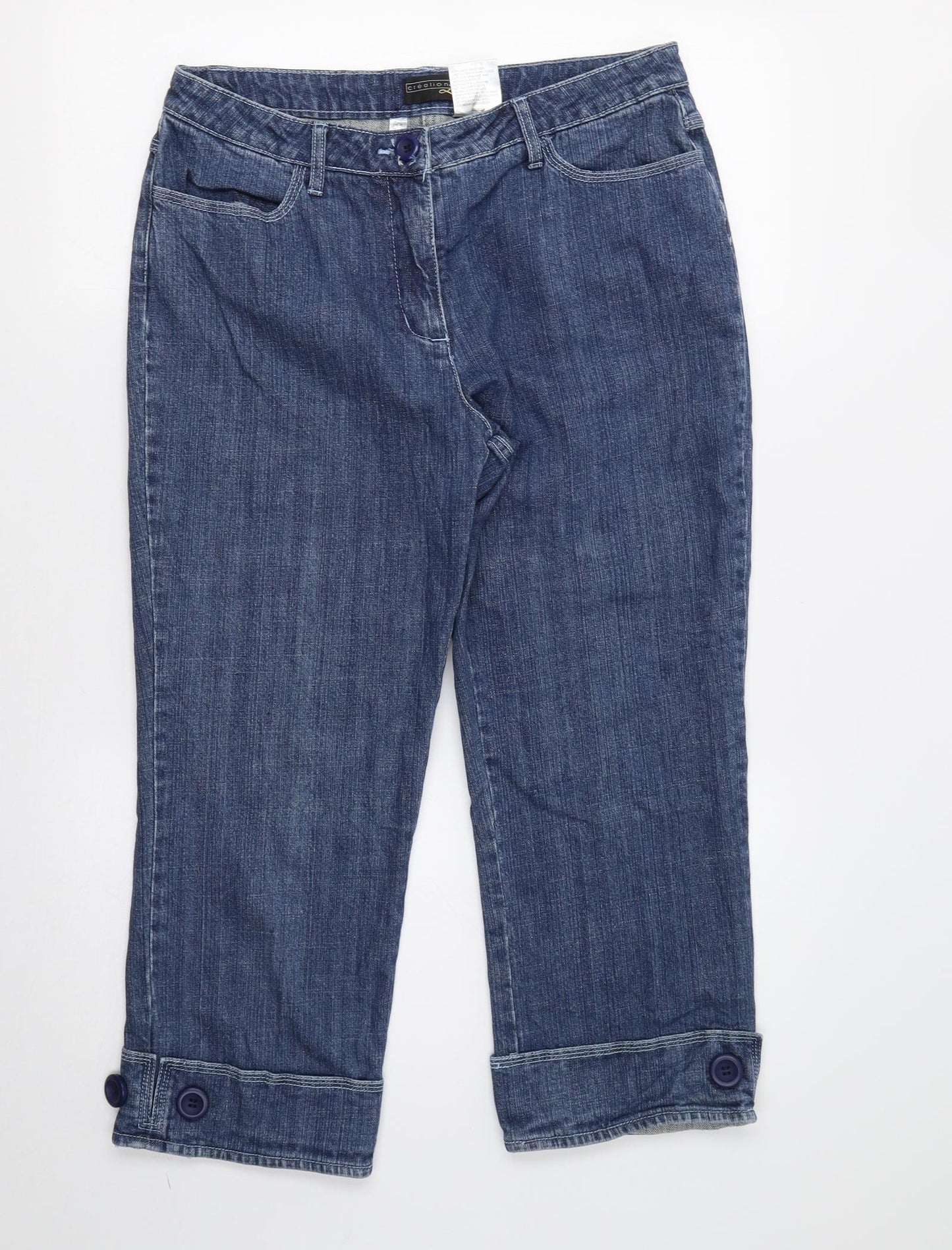 Creations Womens Blue   Cropped Jeans Size 14 L24 in