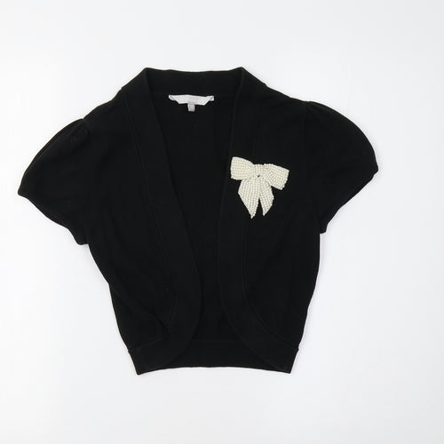 RedHe Girls Black   Shrug Jumper Size 15 Years  - Pearl Bow