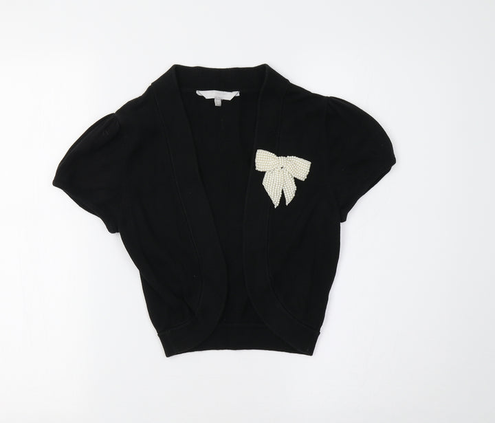 RedHe Girls Black Shrug Jumper Size 15 Years - Pearl Bow