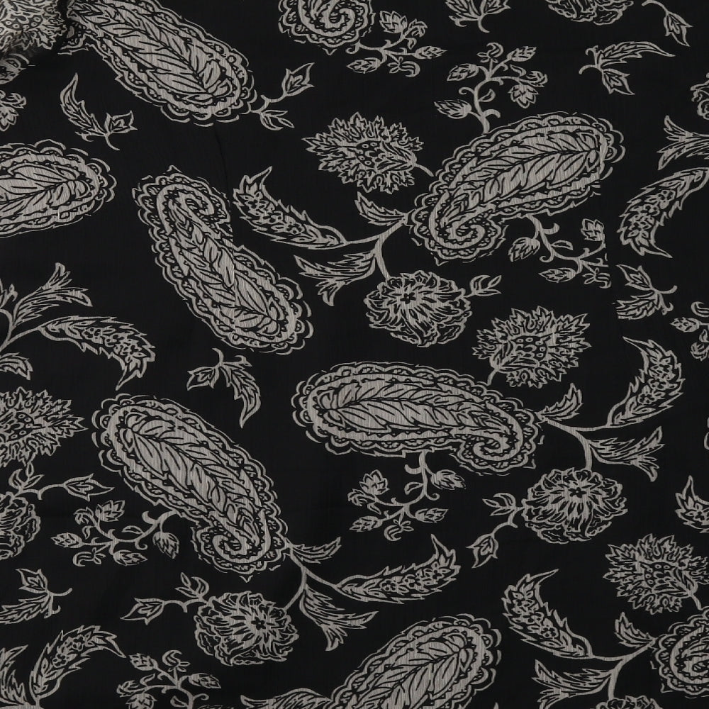 Preworn Womens Black Paisley  A-Line  Size L