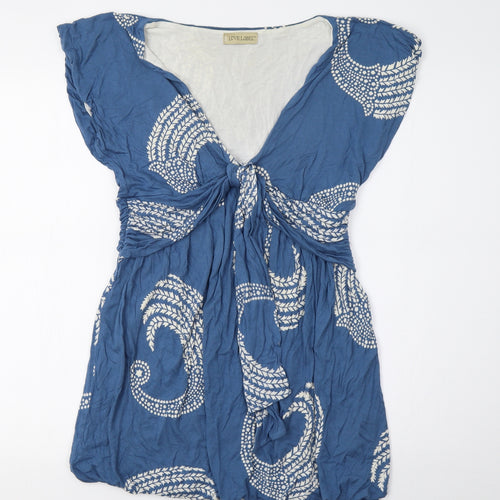 Love Label Womens Blue Paisley  Basic Blouse Size 12