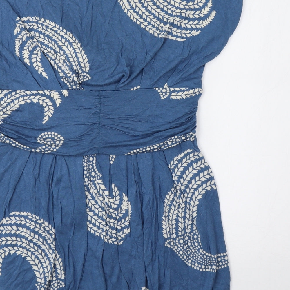 Love Label Womens Blue Paisley  Basic Blouse Size 12