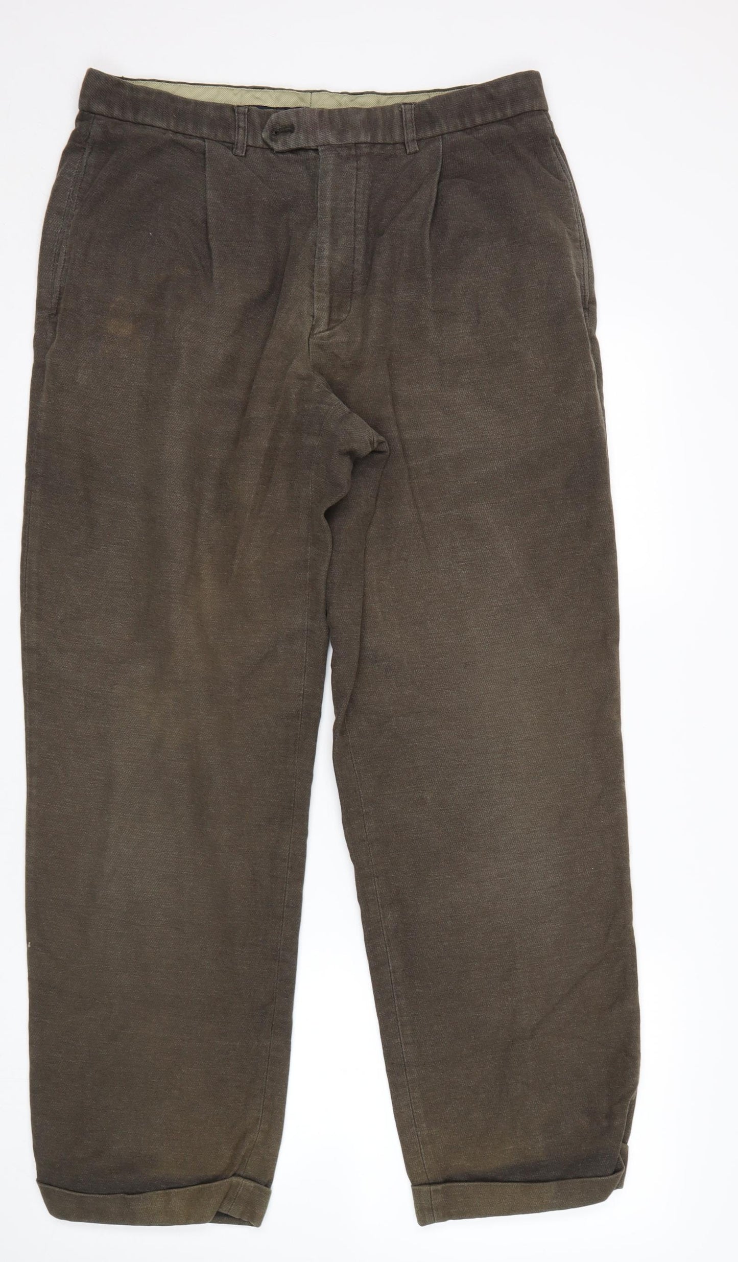 M&S Mens Green   Trousers  Size 34 L31 in