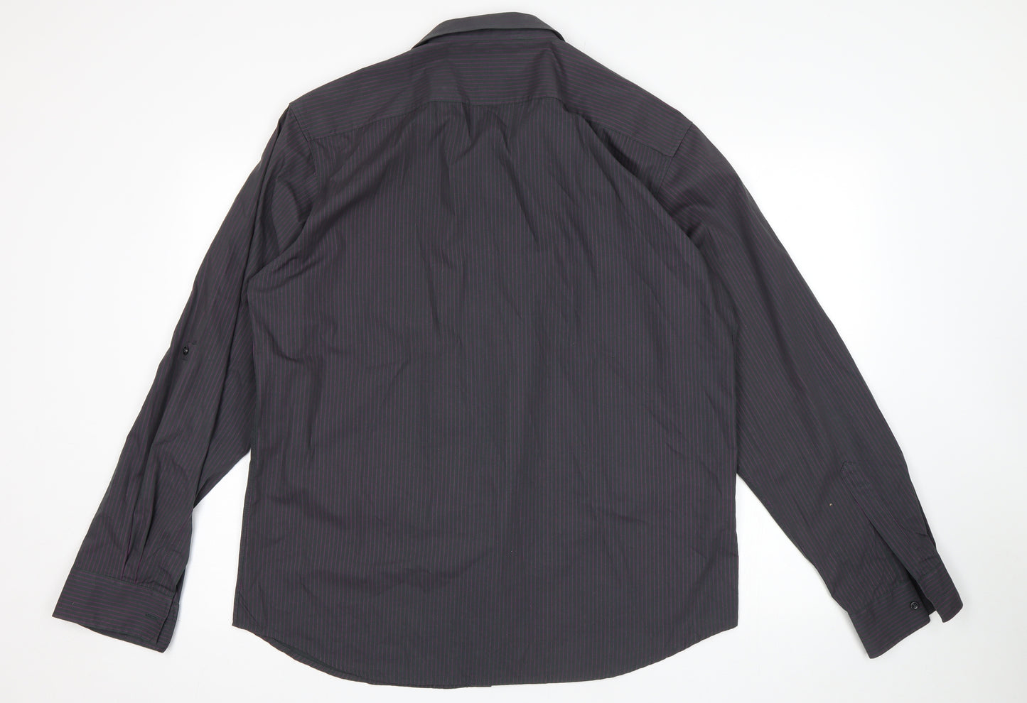 Urban Spirit Mens Grey Striped   Button-Up Size XL