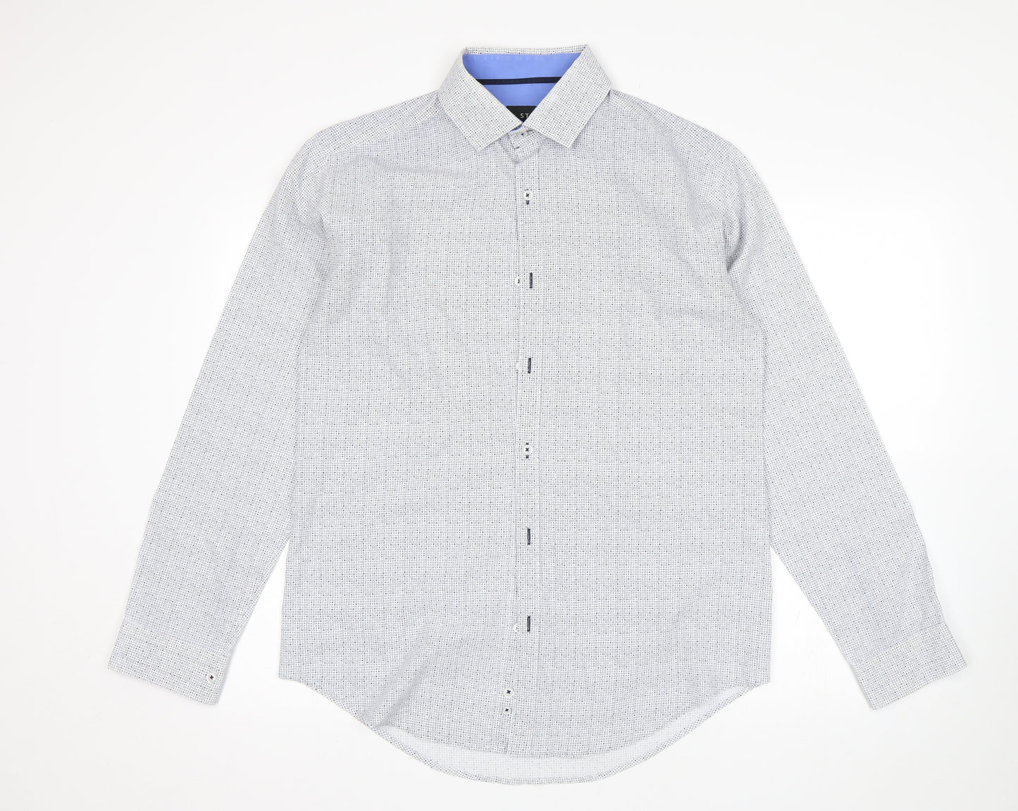 STL Mens Multicoloured Polka Dot   Button-Up Size L