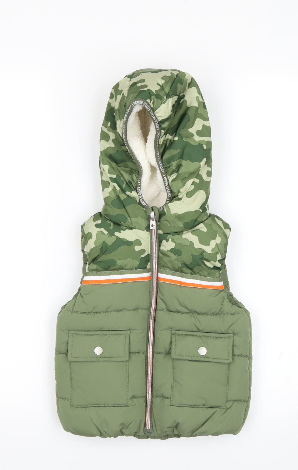 F&F Boys Green Camouflage  Gilet Coat Size 18-24 Months