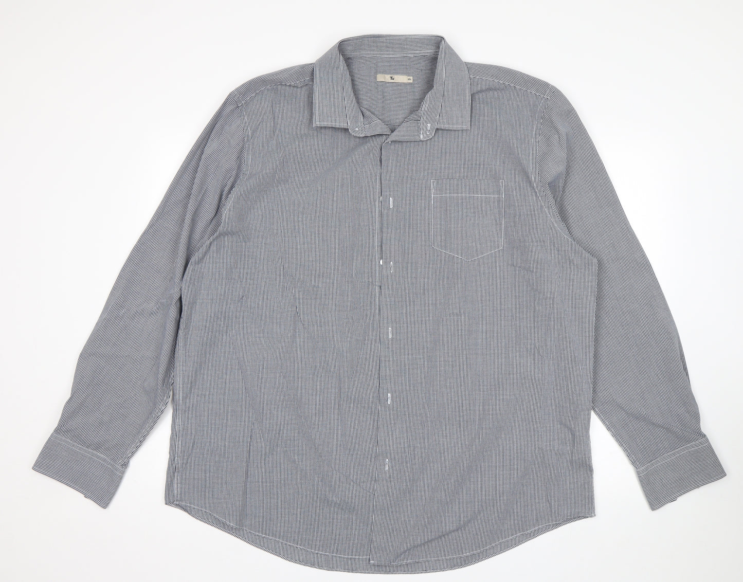 TU Mens Multicoloured Check   Dress Shirt Size 18.5
