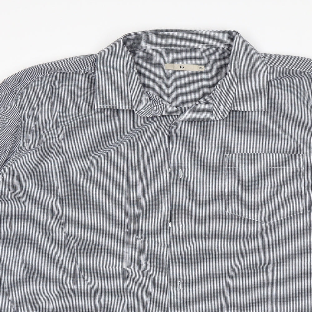 TU Mens Multicoloured Check   Dress Shirt Size 18.5