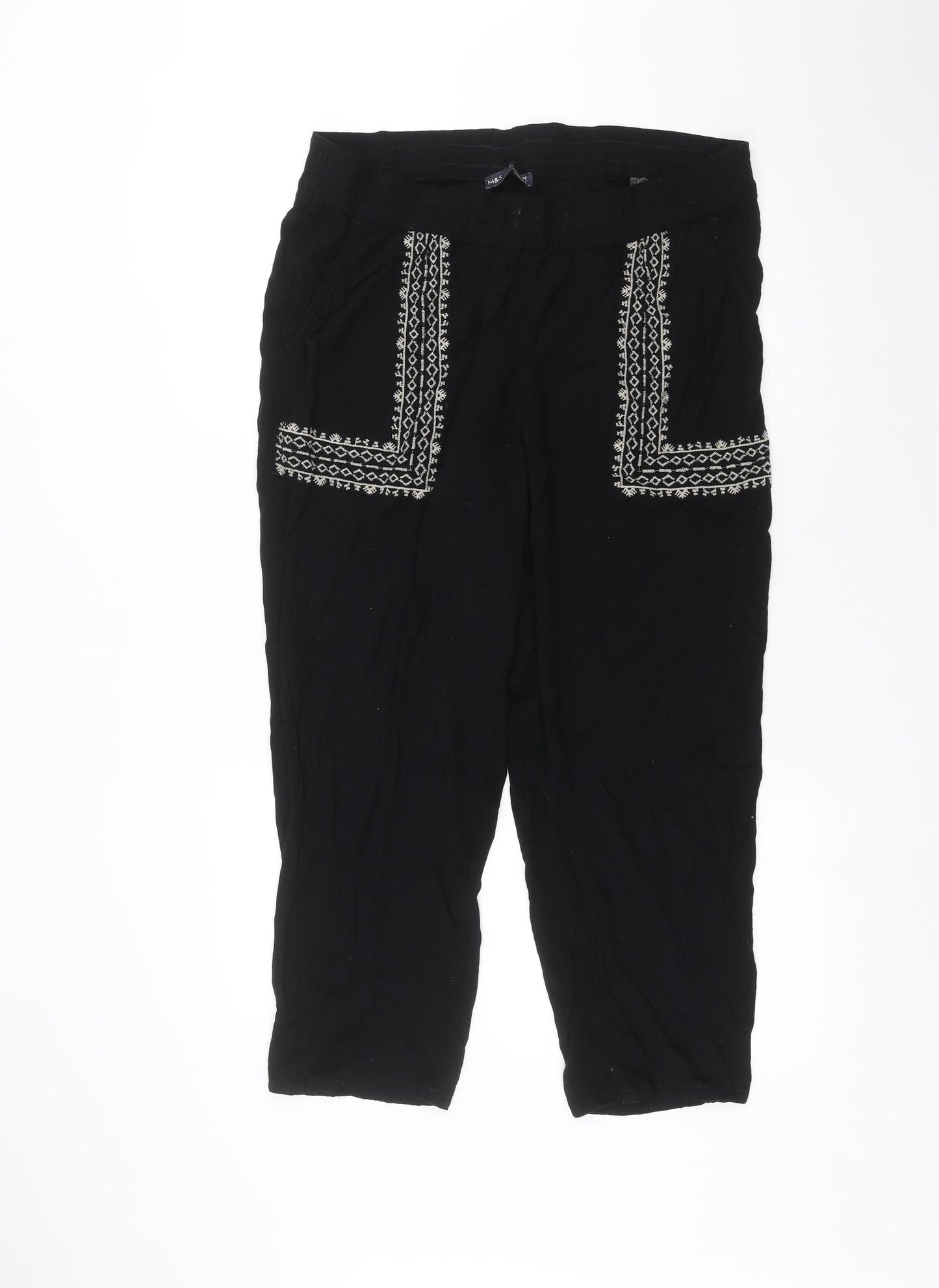 Marks and Spencer Womens Black   Trousers  Size 16 L23 in