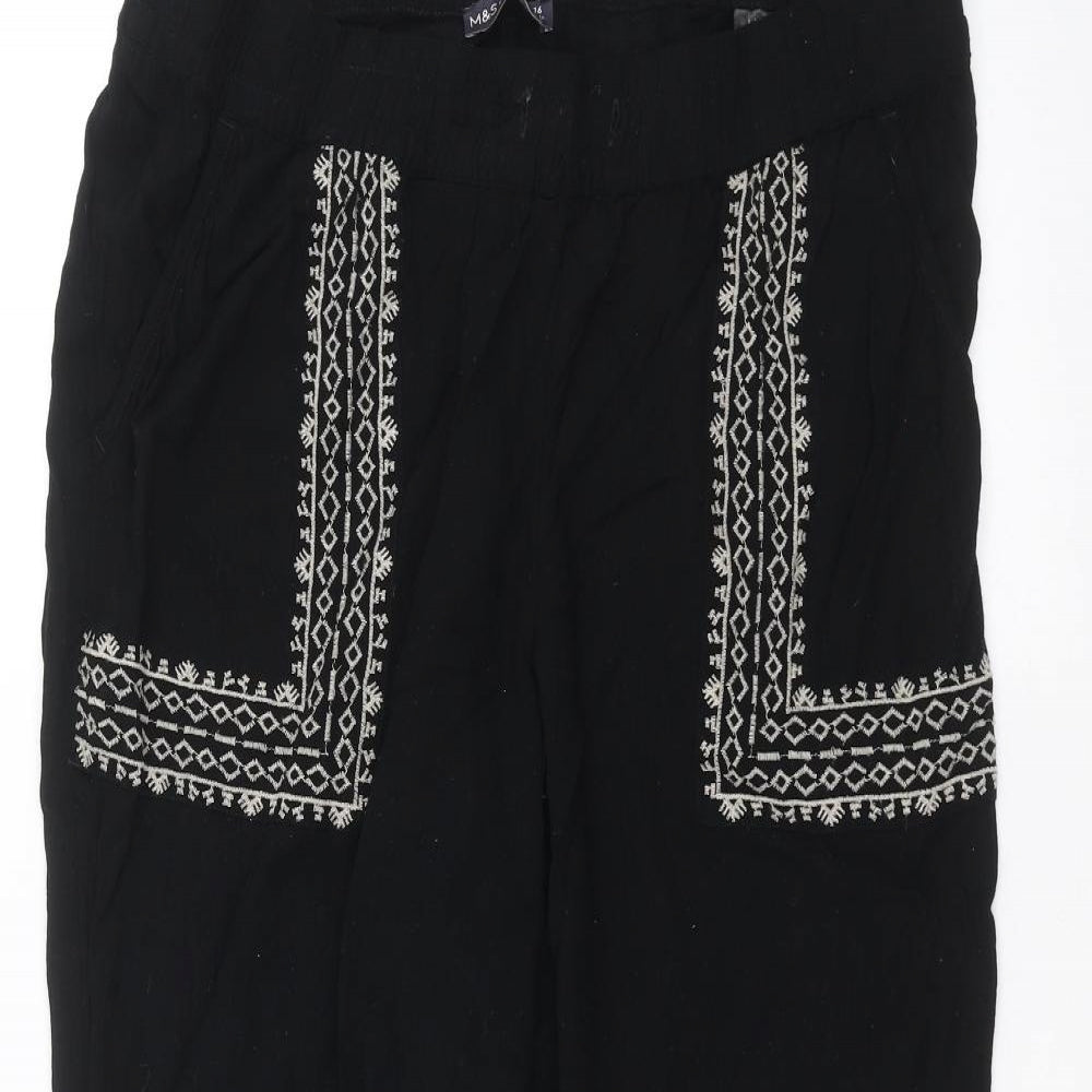 Marks and Spencer Womens Black   Trousers  Size 16 L23 in