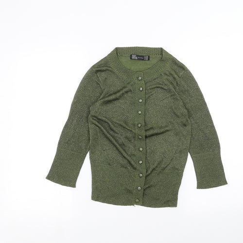 Zara Womens Green   Cardigan Jumper Size M