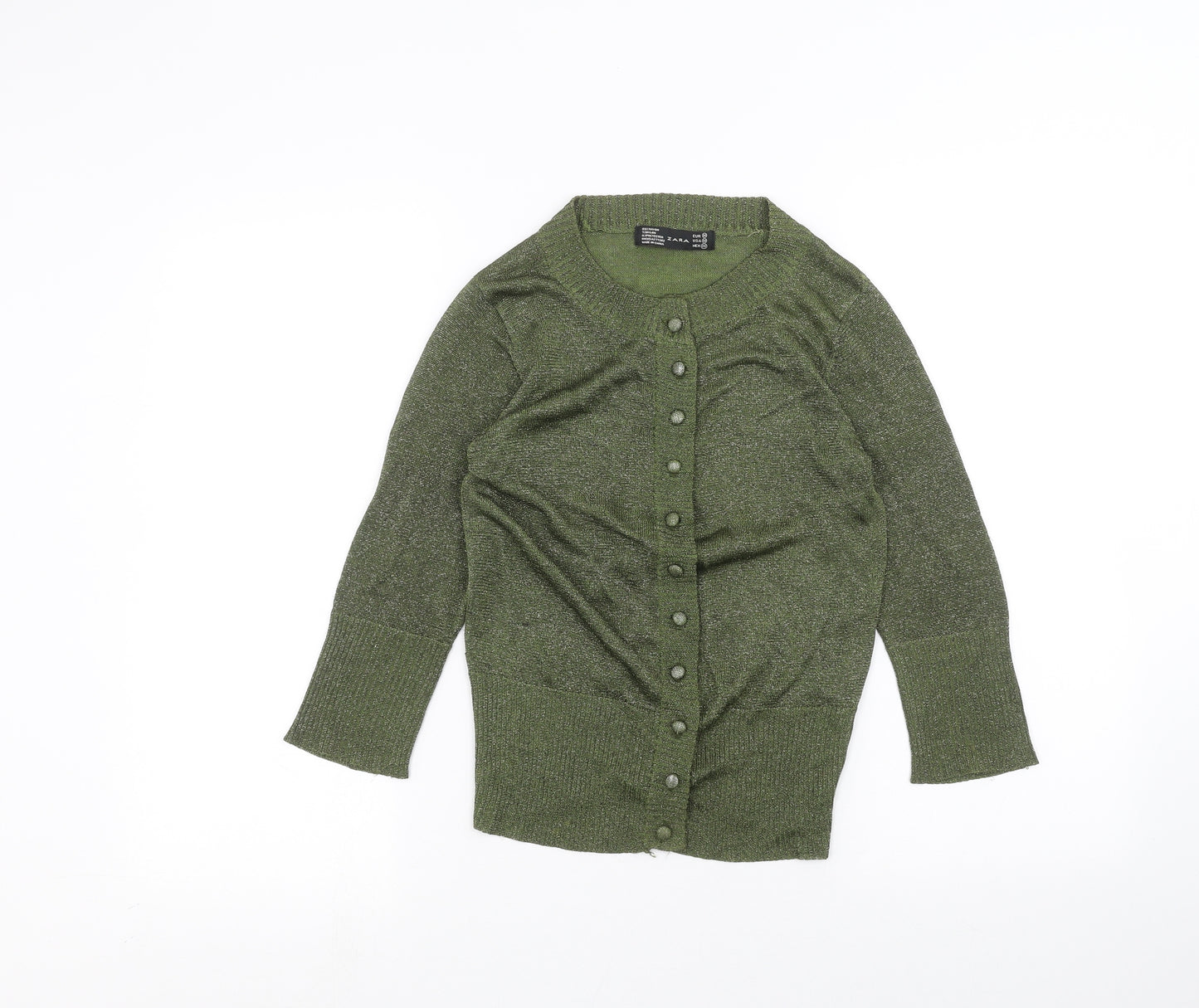 Zara Womens Green   Cardigan Jumper Size M