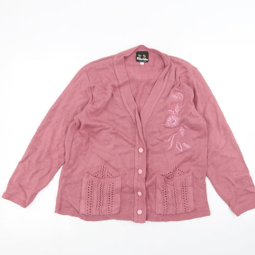 Florida Womens Pink   Cardigan Jumper Size S