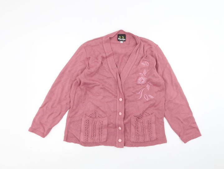 Florida Womens Pink   Cardigan Jumper Size S