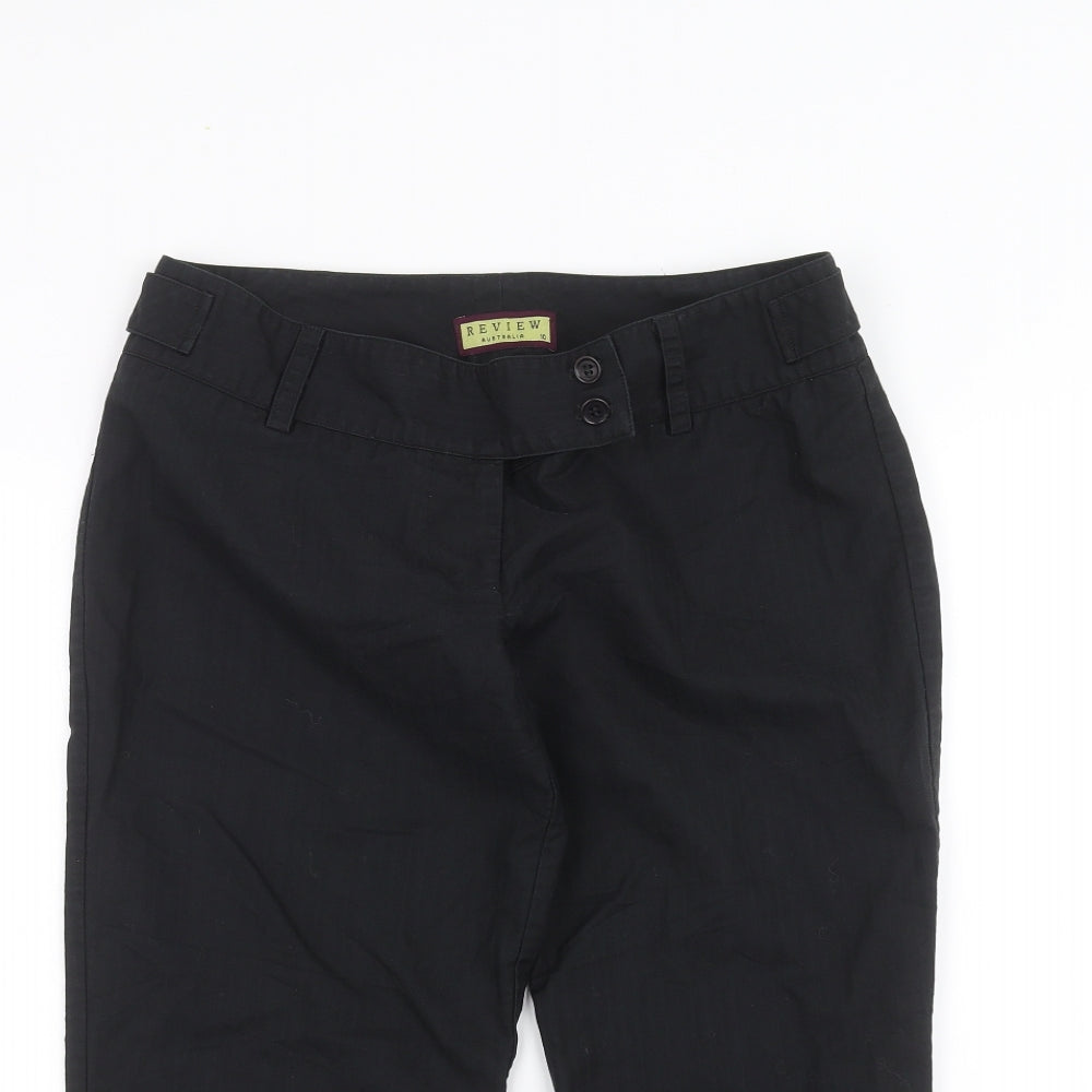 Review Womens Black   Cropped Trousers Size 10 L20 in