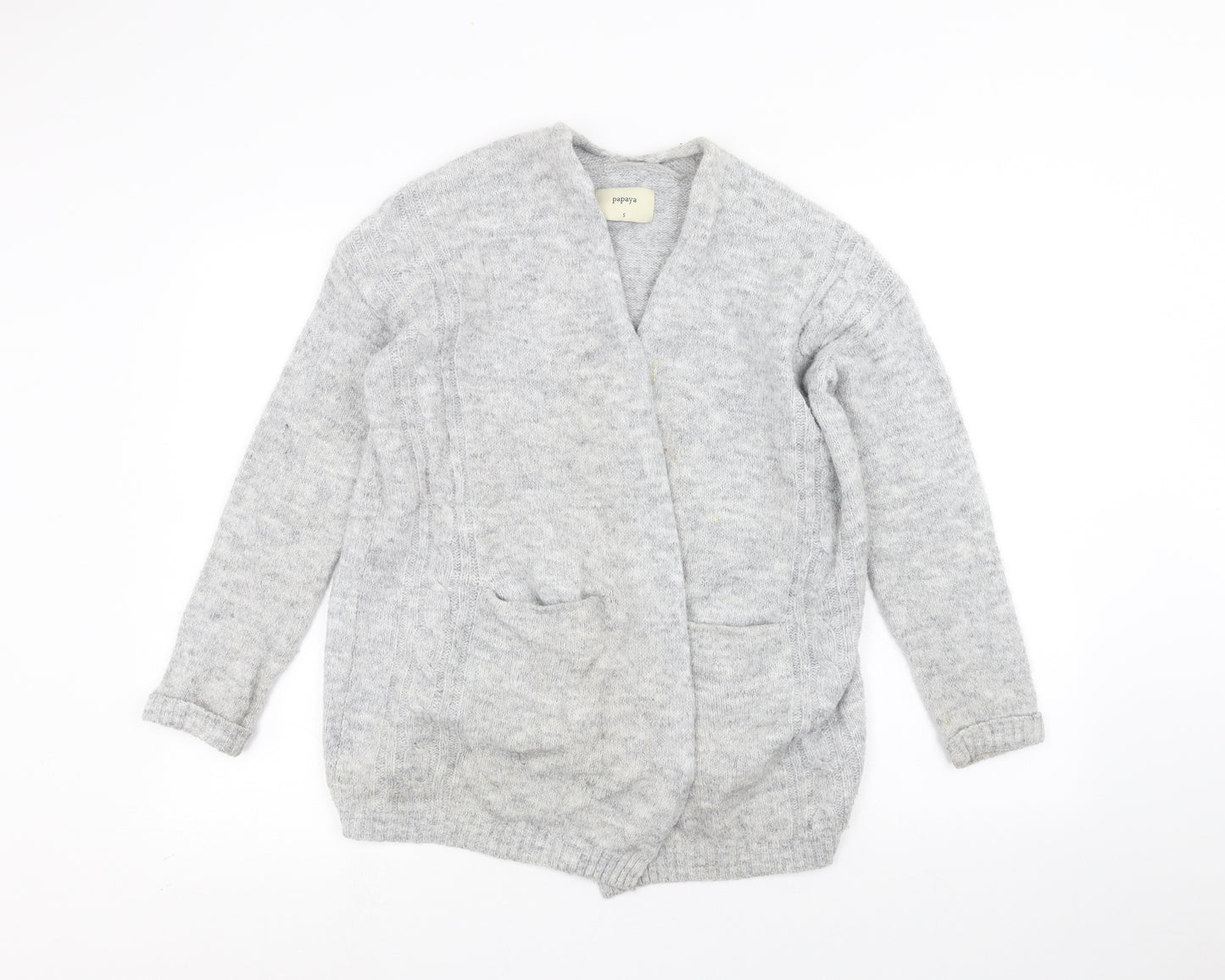 Papaya Womens Grey   Cardigan Jumper Size S