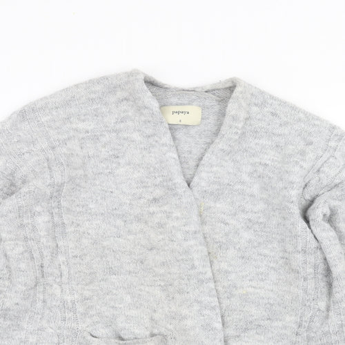 Papaya Womens Grey   Cardigan Jumper Size S