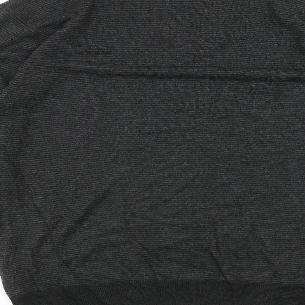 Marks and Spencer Mens Black Striped   T-Shirt Size 2XL