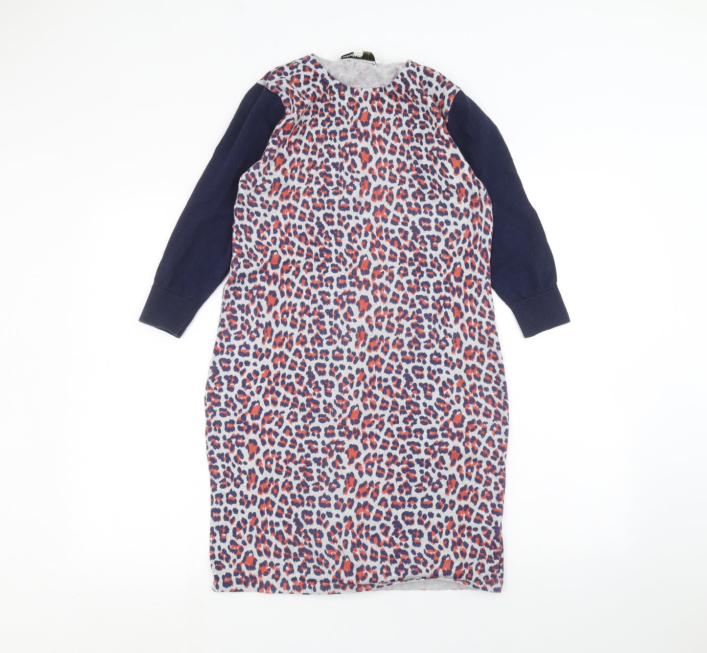 Clements Ribeiro Womens Blue Animal Print  Pencil Dress  Size L
