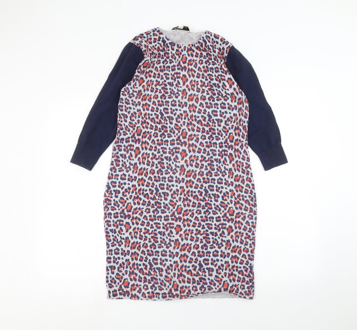 Clements Ribeiro Womens Blue Animal Print  Pencil Dress  Size L