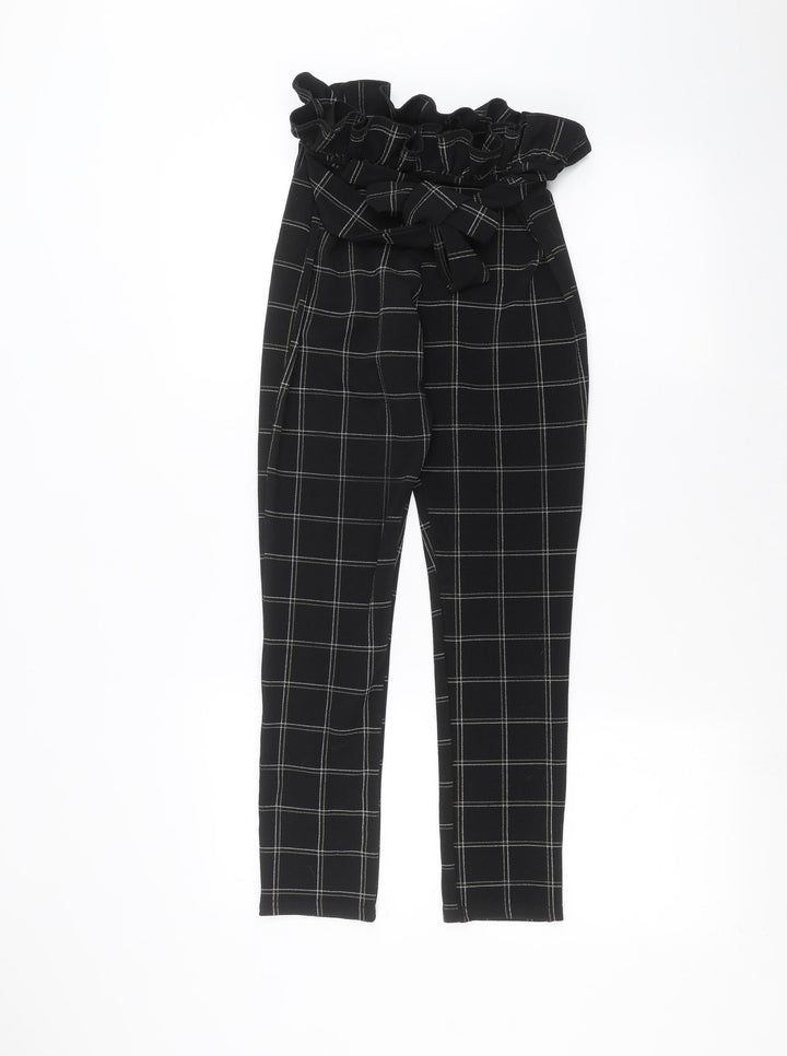 PRETTYLITTLETHING Womens Black   Trousers  Size 8 L25 in