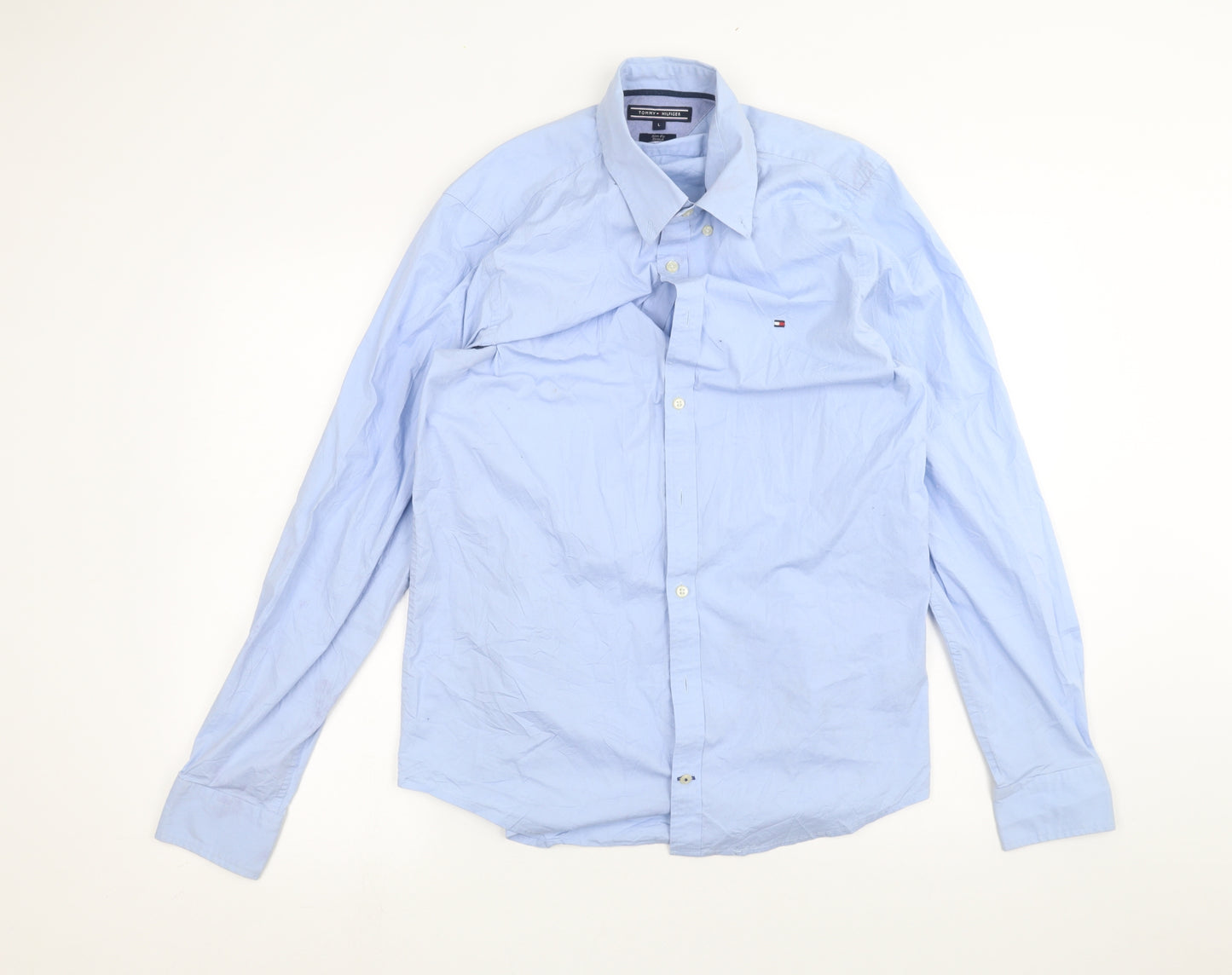 Tommy Hilfiger Mens Blue    Dress Shirt Size L