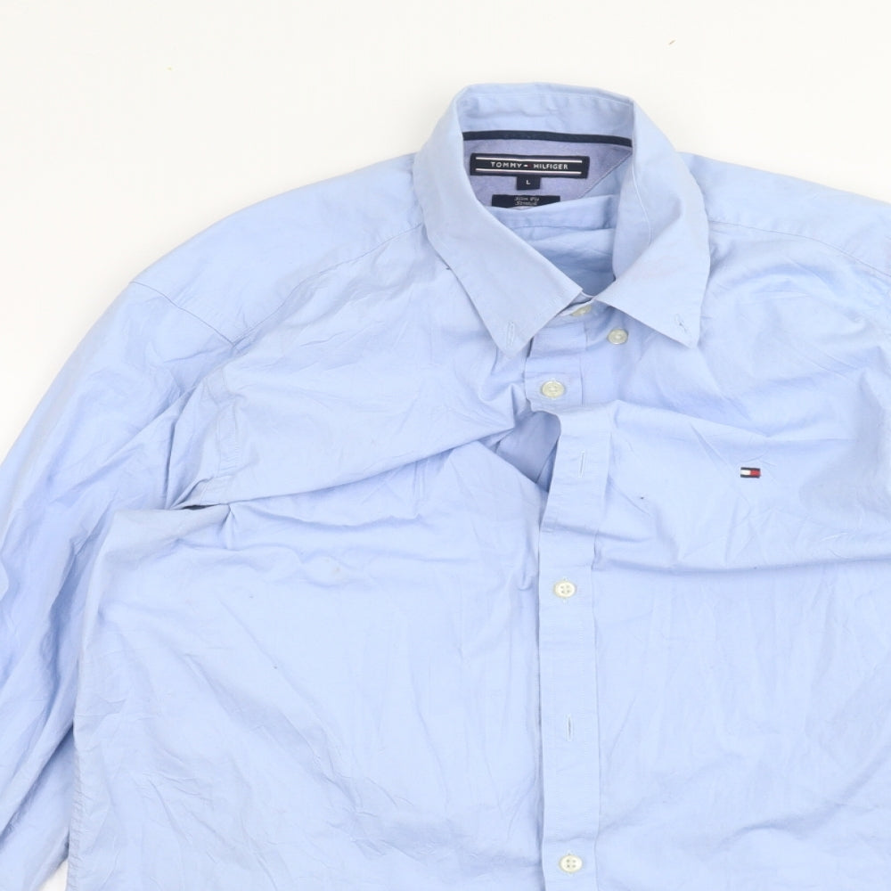 Tommy Hilfiger Mens Blue    Dress Shirt Size L