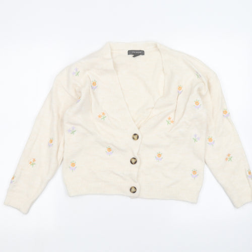 Primark Womens White   Cardigan Jumper Size 6
