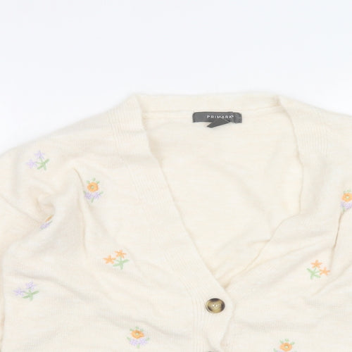 Primark Womens White   Cardigan Jumper Size 6