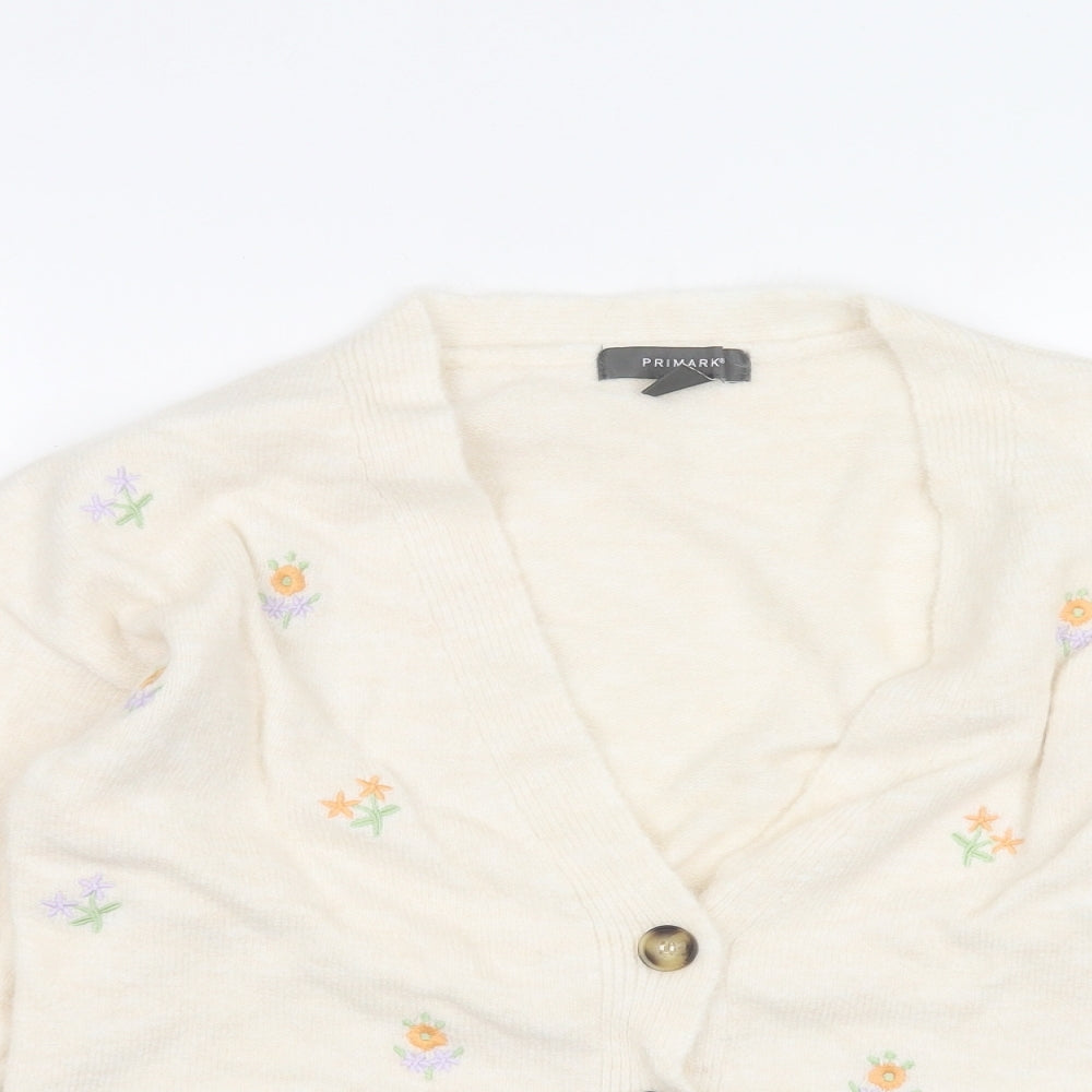 Primark Womens White   Cardigan Jumper Size 6
