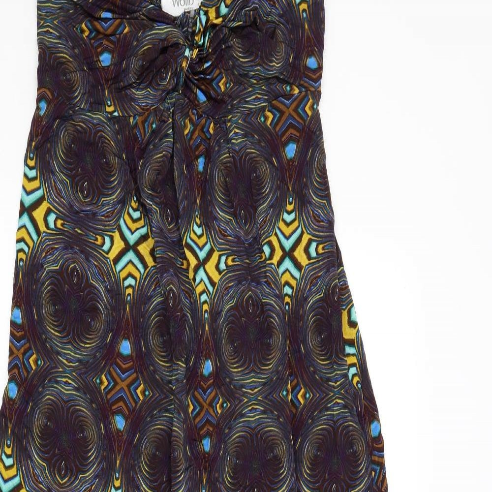 Wallis Womens Multicoloured Argyle/Diamond  Slip Dress  Size 10