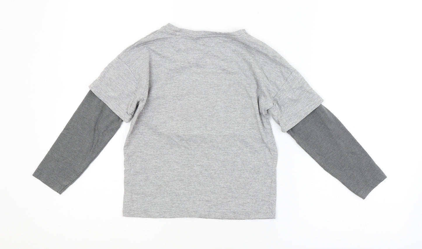 TU Boys Grey   Basic T-Shirt Size 5-6 Years