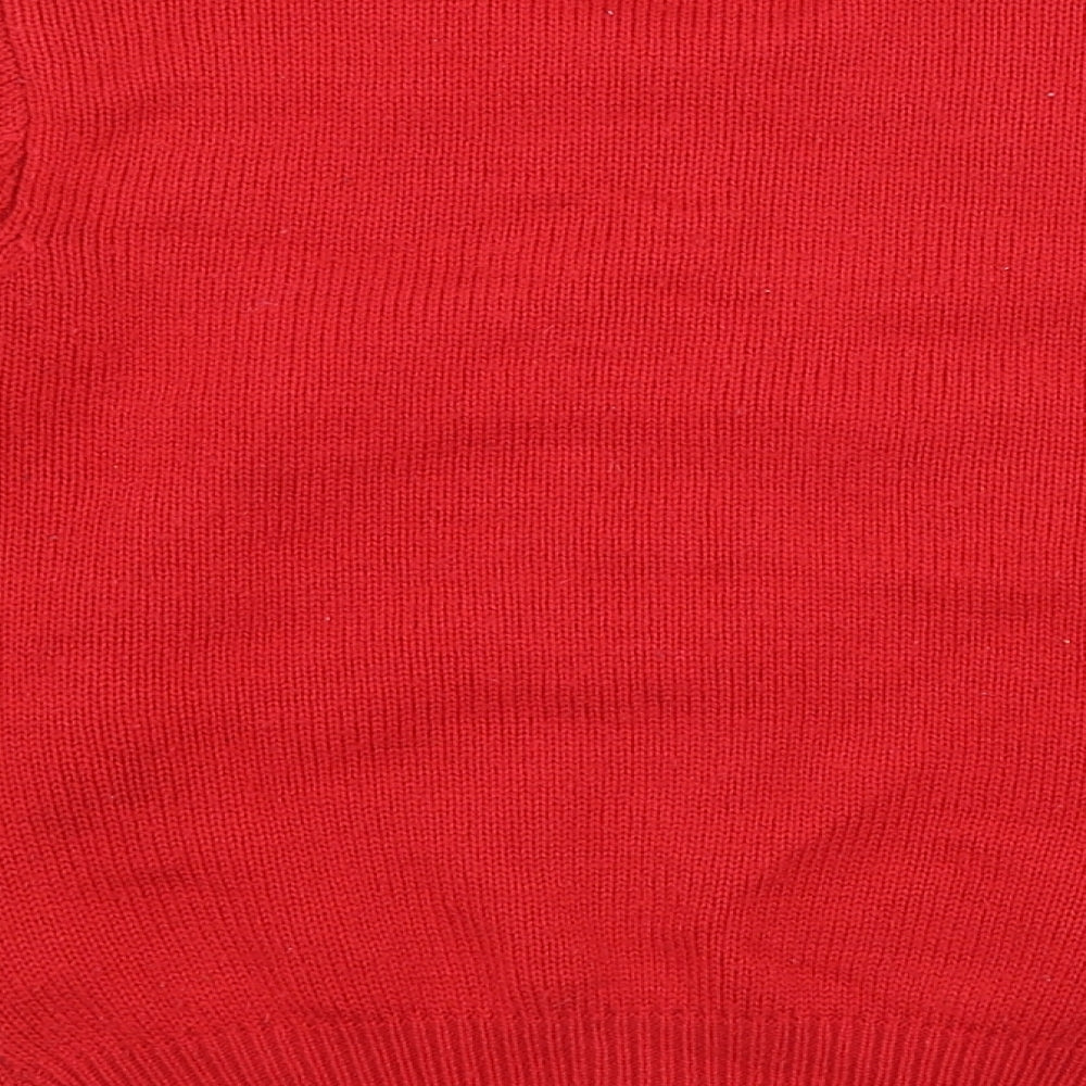 BLUEZOO Girls Red   Pullover Jumper Size 6-7 Years  - PENGUIN, CHRISTMAS