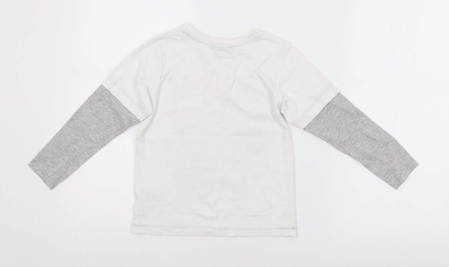 George Boys White   Basic T-Shirt Size 5-6 Years  - MONKEY