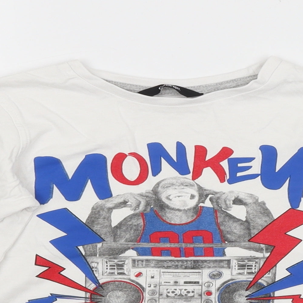 George Boys White   Basic T-Shirt Size 5-6 Years  - MONKEY