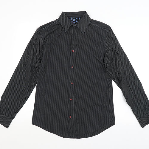 NEXT Mens Black Striped   Button-Up Size S